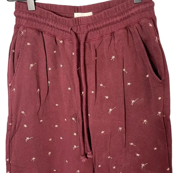 Lou & Grey Women’s Maroon Shooting Star Terry Sweat Jogger Pants Size XS - Picture 3 of 7